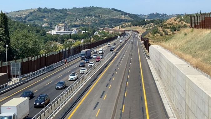 L'autostrada nel tratto riaperto