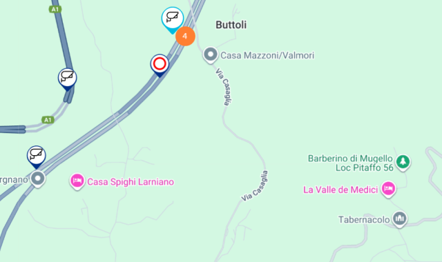 Il tratto chiuso mappa